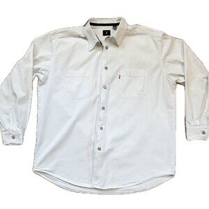 Vintage Levi's Red Tab Denim Shirt XL White Button Up 90s Y2K Normcore Revival